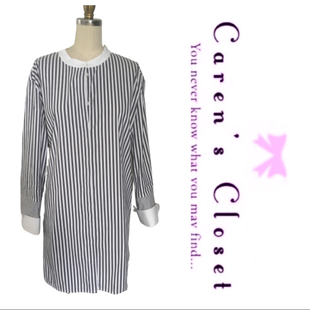 NWOT Lafayette 148 Marianna Saxony Stripe Blouse - Picture 5 of 6